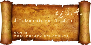 Österreicher Artúr névjegykártya